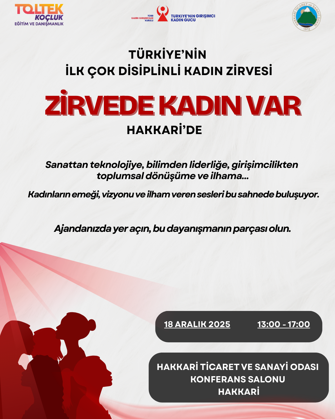 Bu Gurur Hepimizin Türkiye'nin İlk Çok Disiplinli Kadın Zirvesi Beşinci Durağı ile HAKKARİ'DE