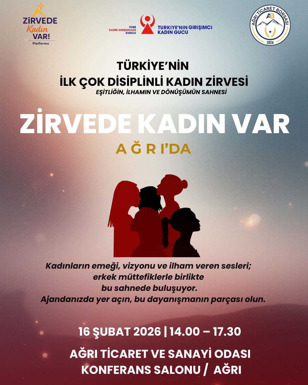 Bu Gurur Hepimizin Türkiye'nin İlk Çok Disiplinli Kadın Zirvesi Altıncı Durağı ile AĞRI'DA